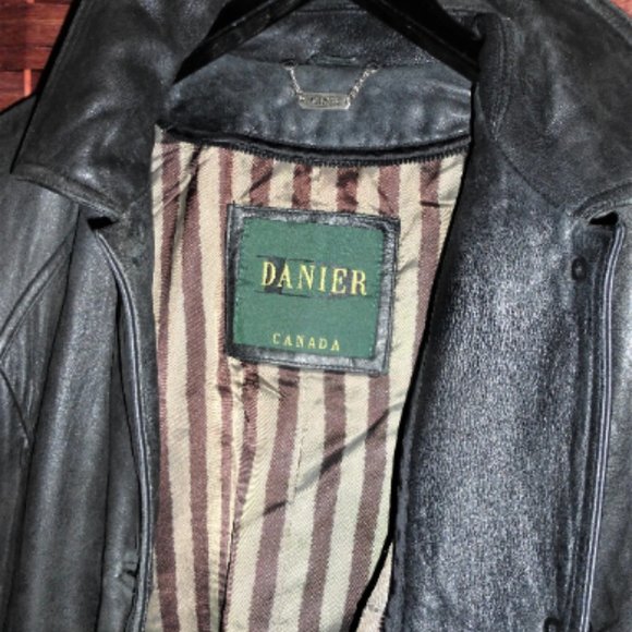 CTS1 - Woman's  LEATHER JACKET Large Black Woman's Coat Leather Trench Coat - Picture 2 of 8